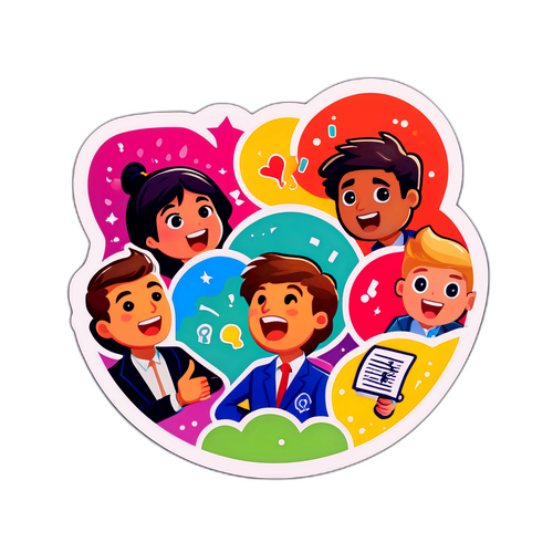 クイズノックの挑戦を描いたカラフルなステッカー