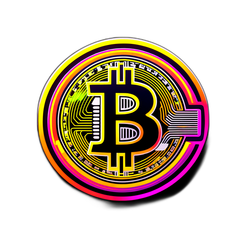 Stiker BTC ke USD dengan Estetika Futuristik