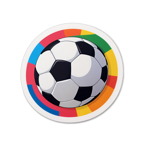Vrolijke sticker van een voetbal met de tekst 'Sunderland: trots van het noorden'
