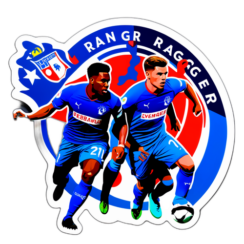 Aufkleber des Fußballspiels Rangers gegen FC Brugge