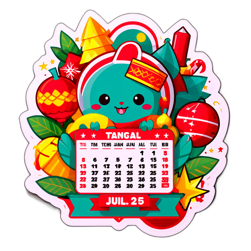 Sticker Perayaan Tanggal Merah Juli 2025