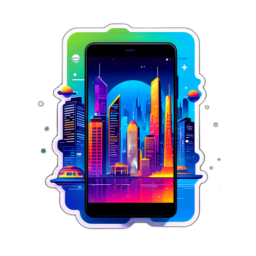 Сучасний смартфон Xiaomi 17 на фоні футуристичних міст