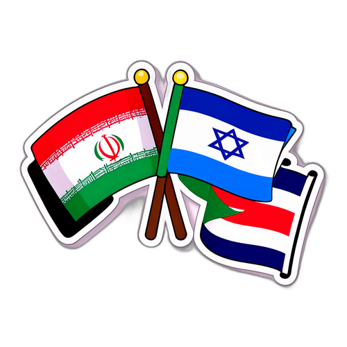 Irán és Izrael zászlajának összefonódása, békeüzenettel