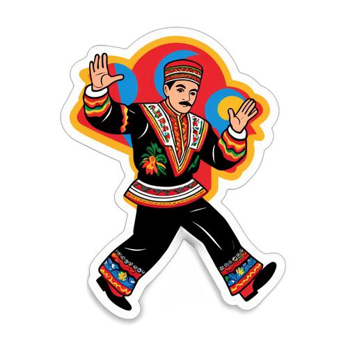 Sticker cu pașii dansului tradițional moldovenesc