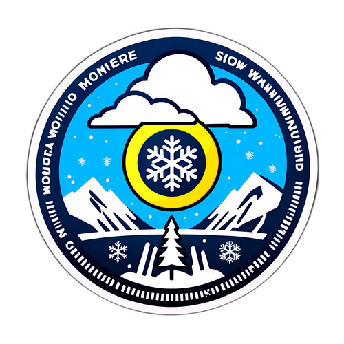 Gemäßigte Schneeeiswarnung Aufkleber