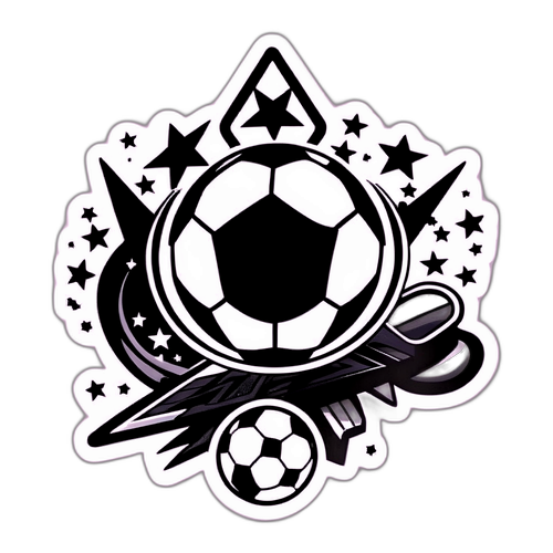Autocollant du logo Botafogo avec éléments de football