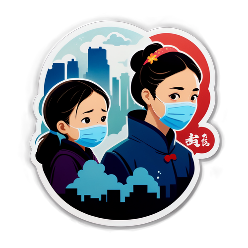 母女凝视的街道