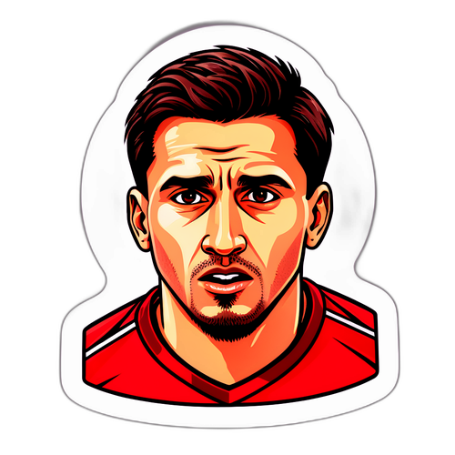 Наклейка, що зображує момент з матчу Рома – Каліярі з емоціями на обличчях гравців