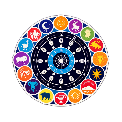 Стикер с символами знаков зодиака