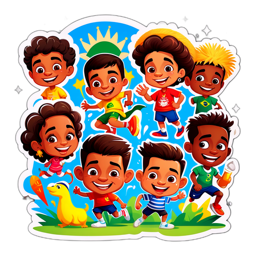 Ilustração divertida das crianças de Jorge Costa