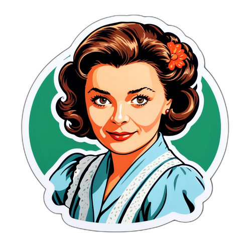 Samolepka oslavující výkony Dany Syslové ve legendárních českých filmech