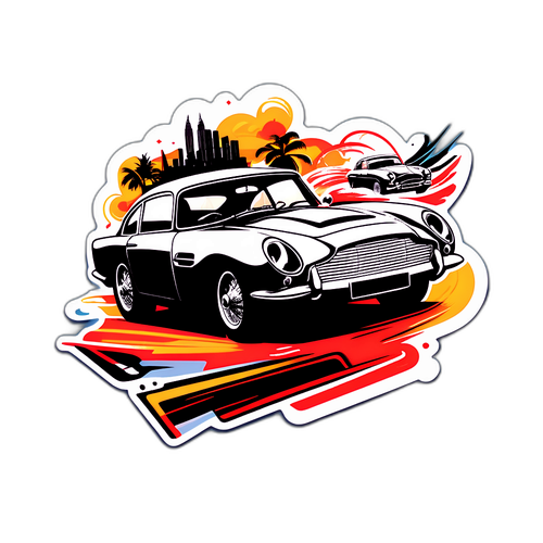 Stylový samolepka s autem Jamese Bonda