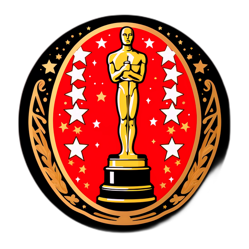 Elegancki projekt naklejki w tematyce Oscarów