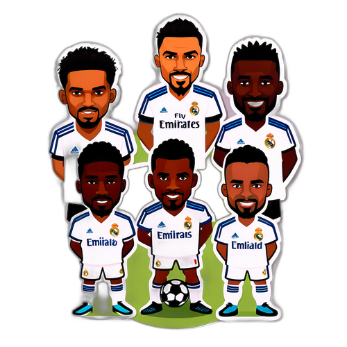 Legendaariset Real Madrid -pelaajat sarjakuvatyylillä