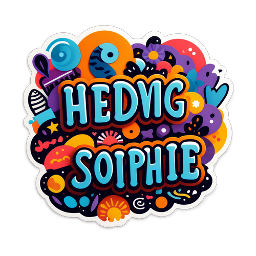 Lekende klistremerke med Hedvig Sophie Glestad