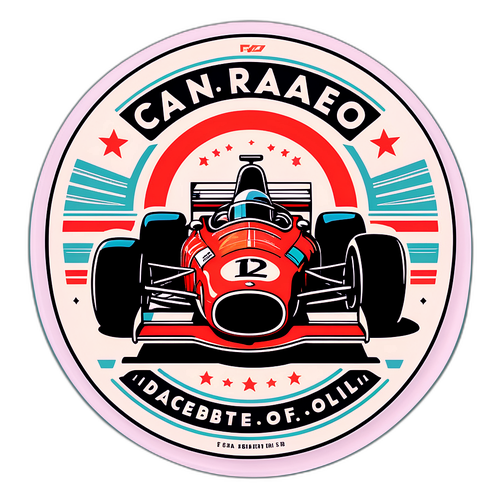Ретро наклейка, натхненна історією автоперегонів F1