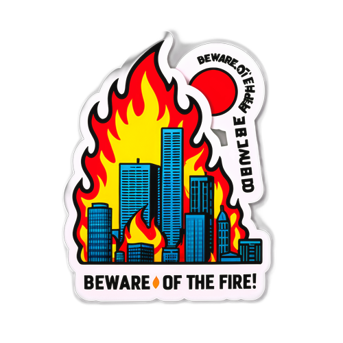 สติ๊กเกอร์เตือนภัยไฟไหม้ในเมือง