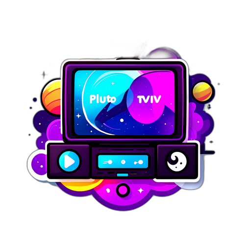 Interpretación creativa de 'Pluto TV' en un entorno futurista