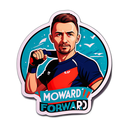 Стікер з мотиваційним слоганом «Рухайся Вперед!»