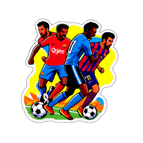 Reka Bentuk Sticker Racing vs Barcelona