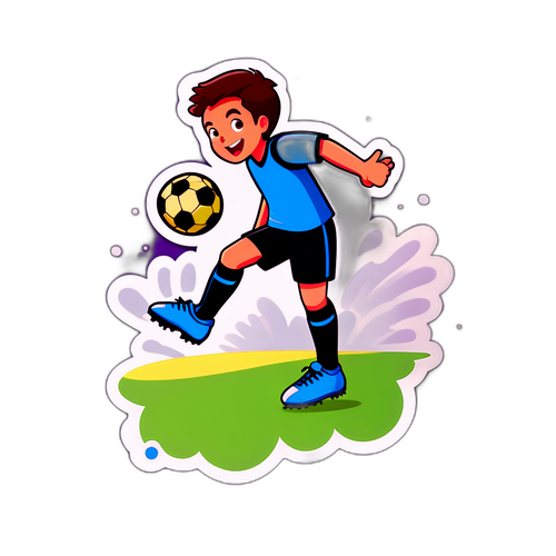 Cute Cartoon Soccer Player Sticker