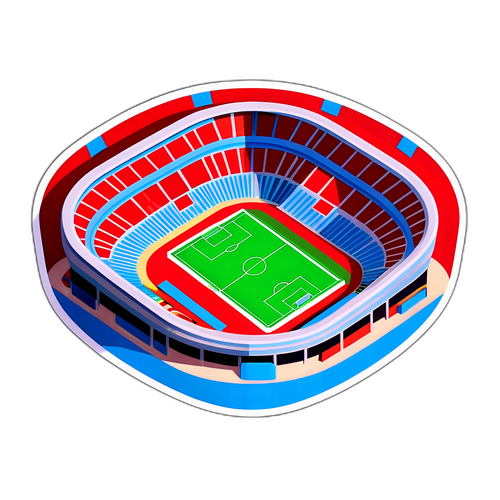Μέλλοντικο Αυτοκόλλητο Σχεδίασης: Γήπεδο Ποδοσφαίρου με Εικονικούς φιλάθλους