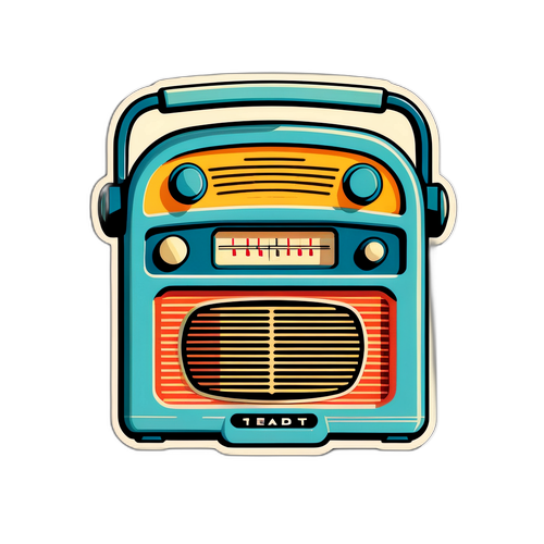 Adesivo Retro di una Radio Vintage