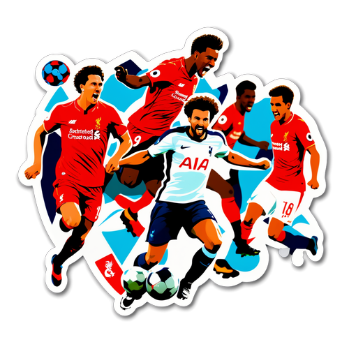 Sticker ya Sherehe ya Mchezo wa Soka kati ya Tottenham na Liverpool