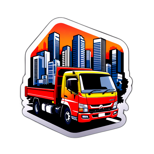 三菱ふそう車両が活躍する都市景観のデザイン