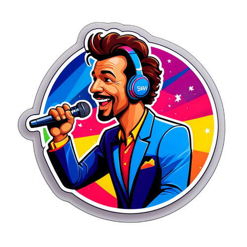 Szórakoztató zenei karakter matricája