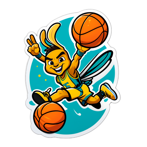 Illustration dynamique de personnages de hornets sautant