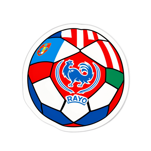 Stiker Bola Sepak Dengan Bendera Rayo Vallecano dan Getafe