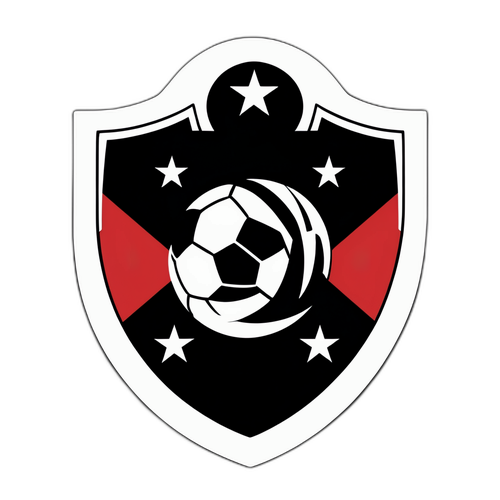Emblemat Beşiktaş z piłką nożną i flagą turecką