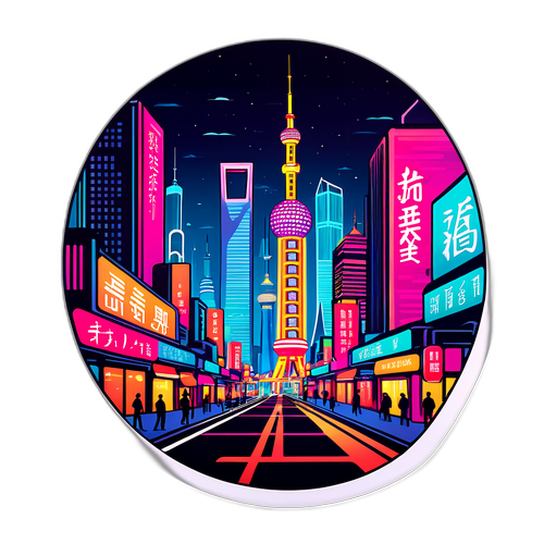 En farverig udsigt over Shanghais travle gader