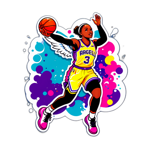 Vibrant Basketball Sticker Design