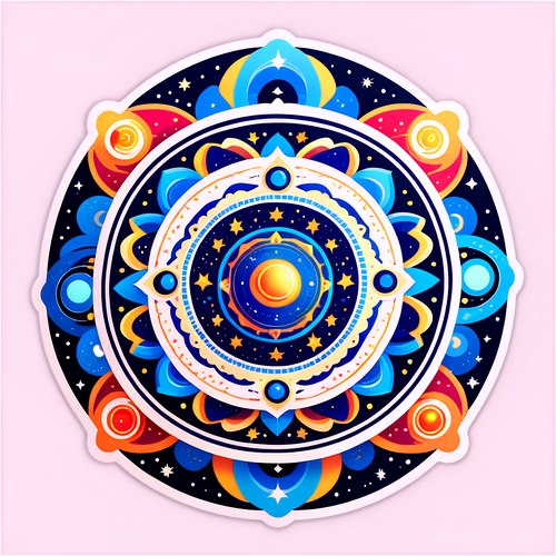 Intricate Cosmic Mandala Sticker