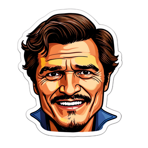 Autocollant caricatural de Pedro Pascal