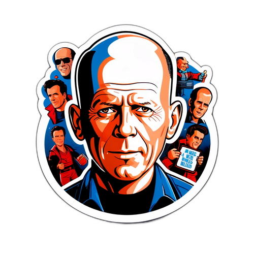 Charming Karikatur af Bruce Willis