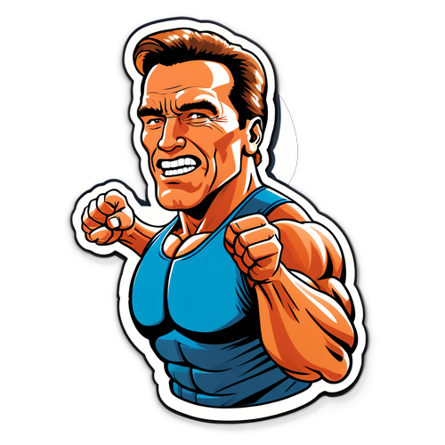 Helteklædt Arnold Schwarzenegger Sticker
