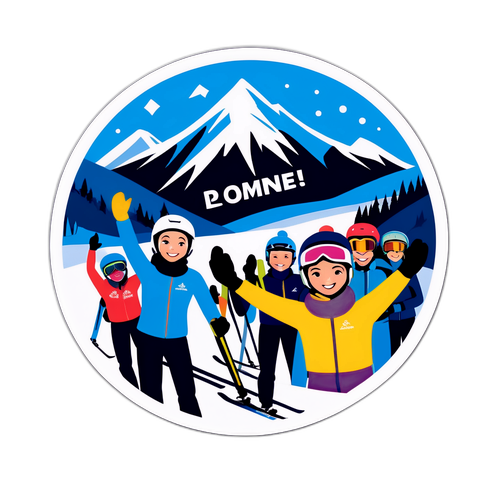 Scenă după o competiție de schi alpin