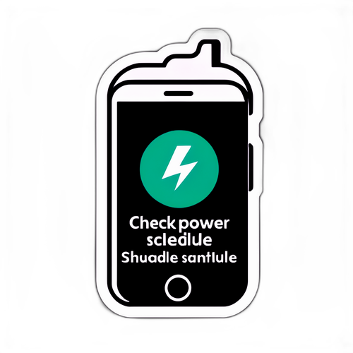 Nhãn dán với hình smartphone và văn bản "Kiểm tra lịch cúp điện"