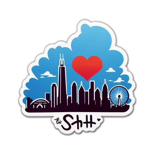 Chicago Skyline Love Sticker