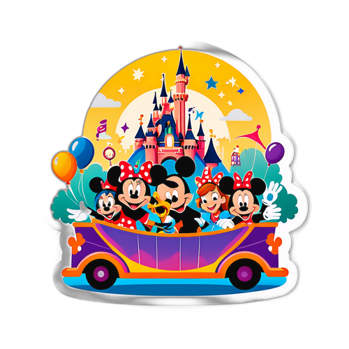 Adesivo di Disneyland Paris con Famiglie Felici