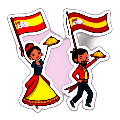 Spanske Motiver i Cartoon-Style