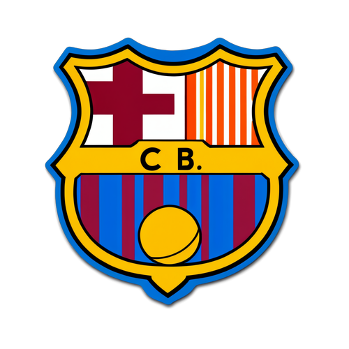 Stiker Memukau dengan Lambang Barcelona