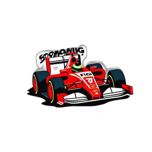 Adesiv cu mașină F1 "zoomând" pe un circuit stilizat