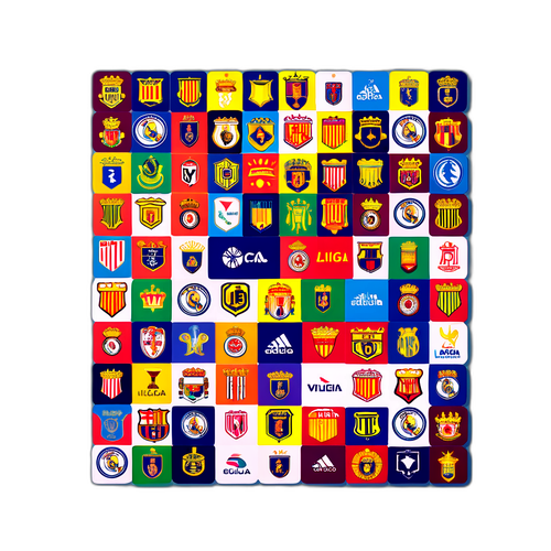 Таблица Ла Лиги в форме мозаики с логотипами команд