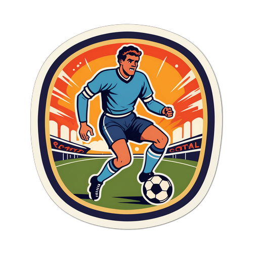 Pem Sticker Gaya Retro: Bola Sepak Klasik