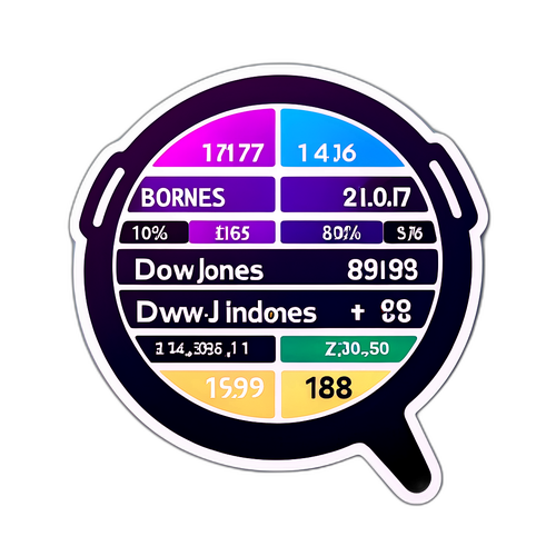 สติกเกอร์กราฟดัชนีดาวโจนส์สะท้อนการเปลี่ยนแปลงของตลาด