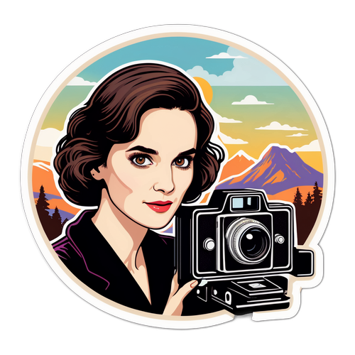 Vintage-inspirerad Winona Ryder klistermärke